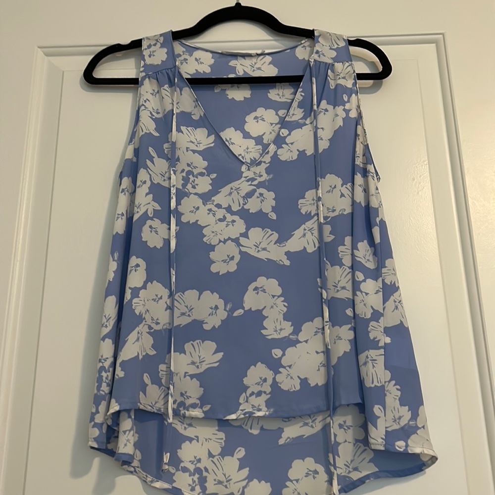 Lush Blue Floral Tank Top